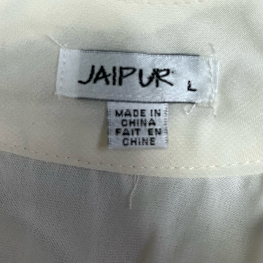 Jaipur Cream Pleated Halter Neck Beaded Blouse - Picture 6 of 6